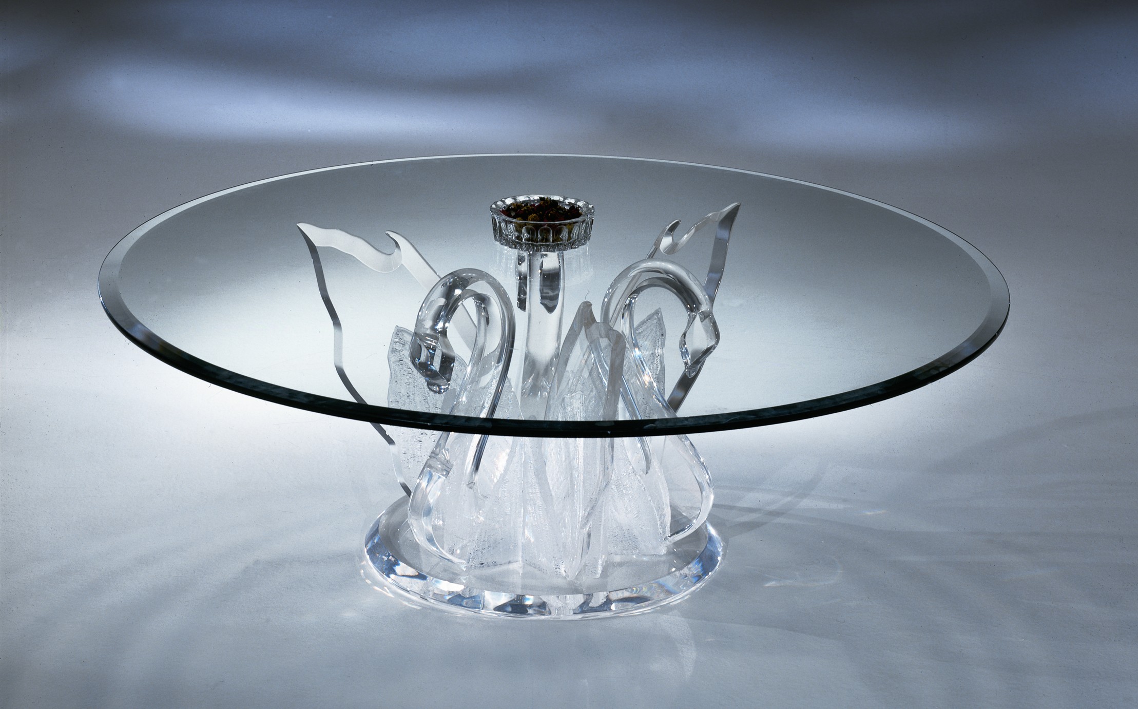 Legend Swan Round Coffee, Clear Acrylic Coffee Table ...